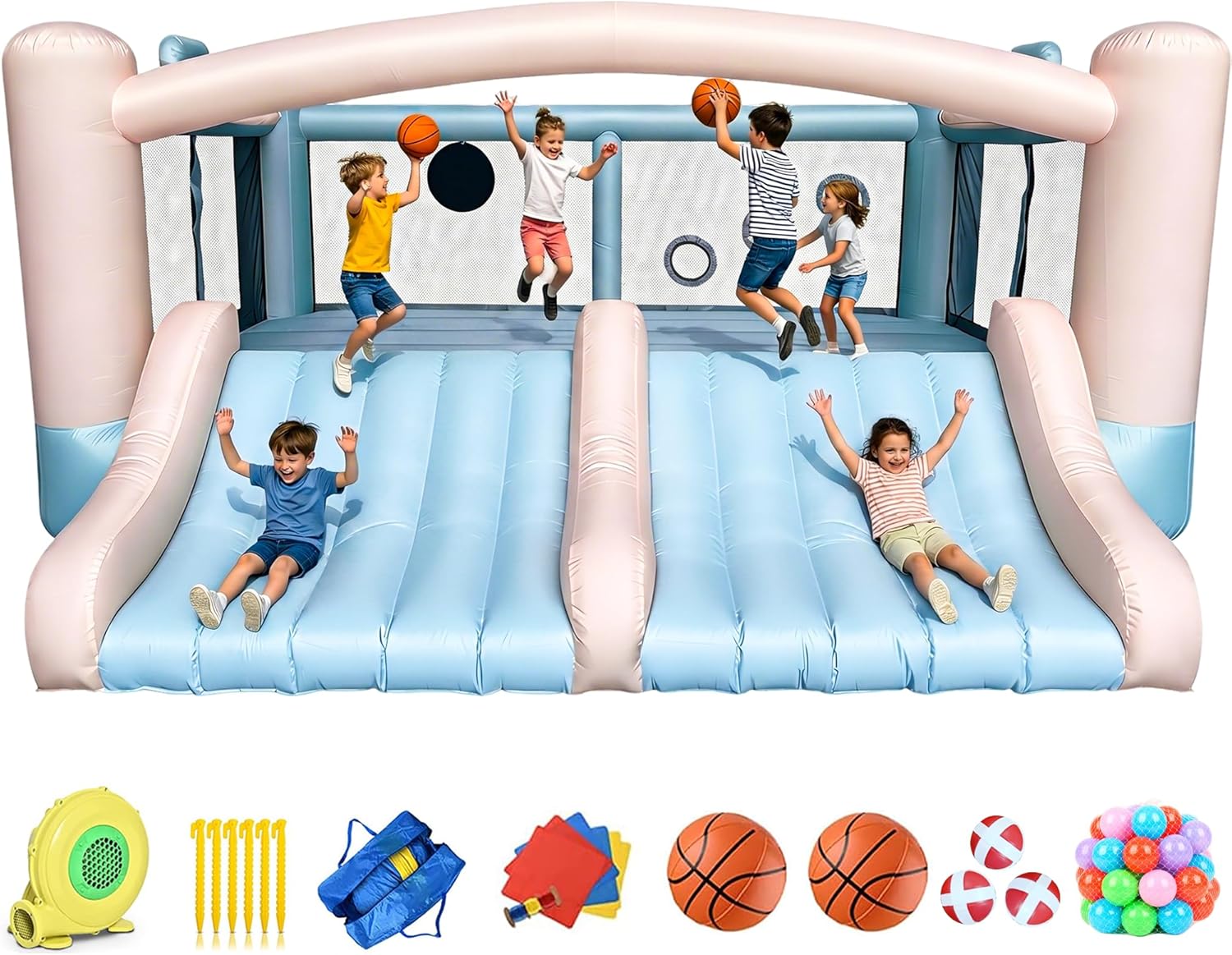 Kids Party Games - Large 8-in-1 Inflatable Bounce House with