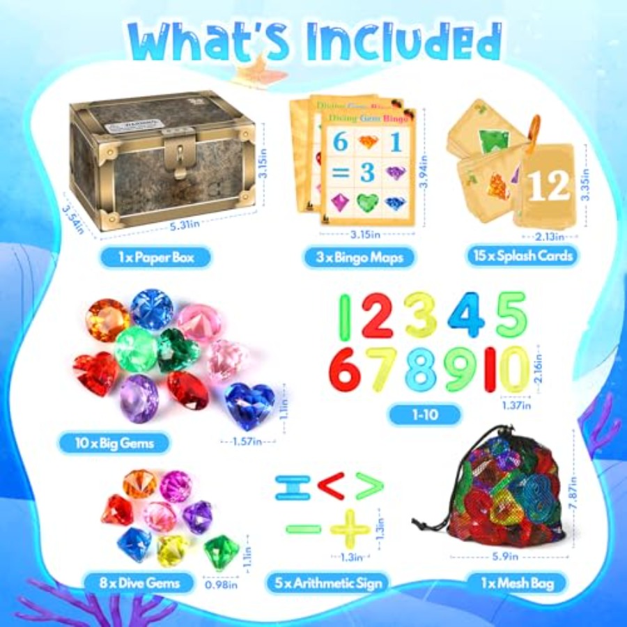 Pool Toys Diving Gems, 54 Pcs  - Scavenger Hunt Card recensione e prezzo