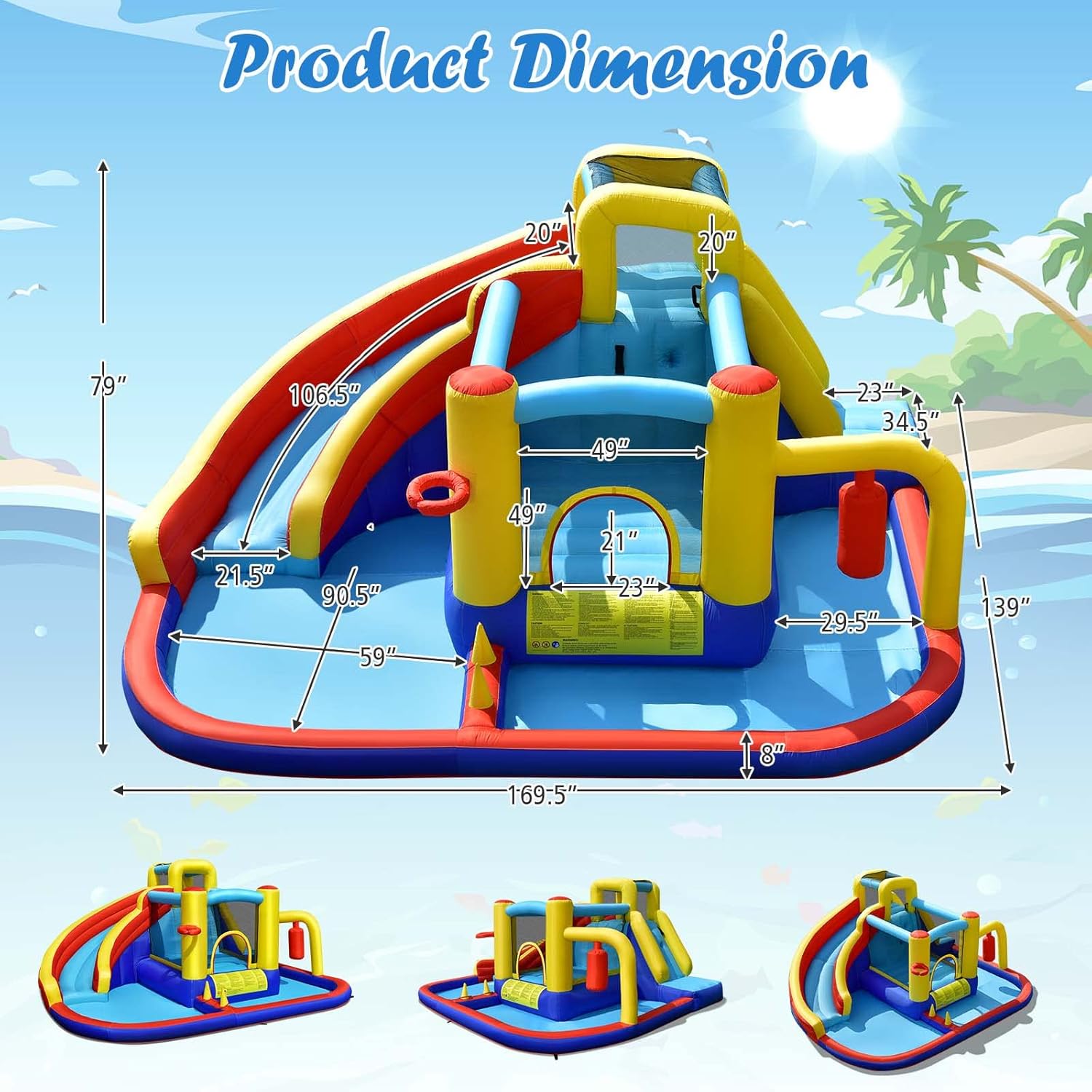 6-in-1 Inflatable Water Park B - Kids Party Games recensione e prezzo