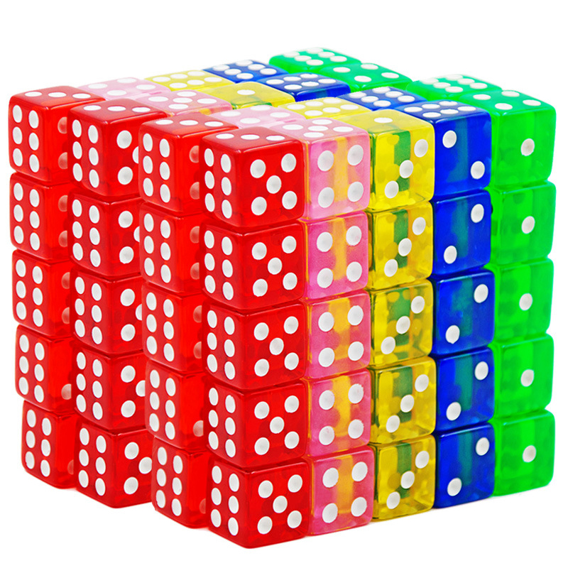 10PCS Transparent Colored Dice - Party Games Juego recensione e prezzo