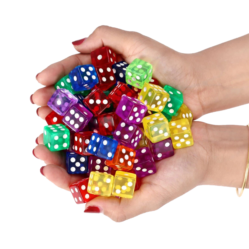 10PCS Transparent Colored Dice - Party Games Juego recensione e prezzo