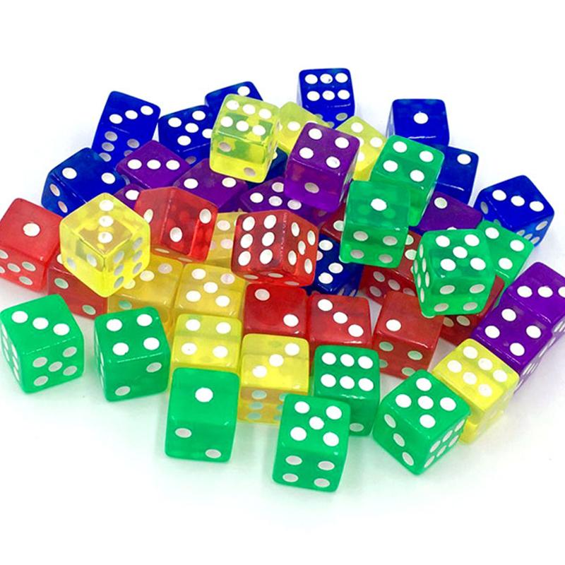 10PCS Transparent Colored Dice - Party Games Juego recensione e prezzo