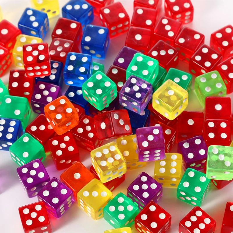 10PCS Transparent Colored Dice - Party Games Juego recensione e prezzo