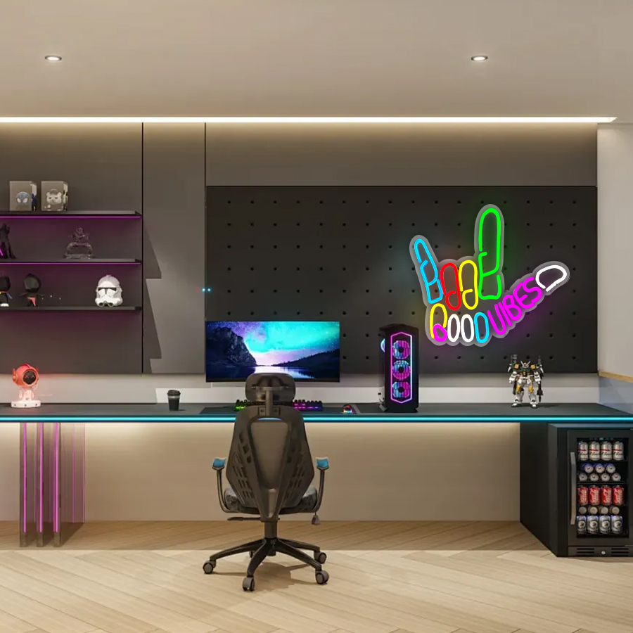 Good Vibes Peace Hand Neon Sig - Party Games On Switch recensione e prezzo