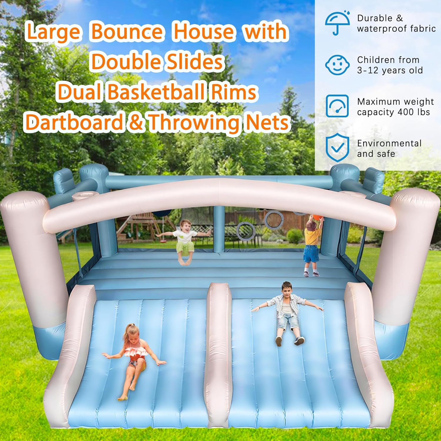 Large 8-in-1 Inflatable Bounce - Kids Party Games recensione e prezzo