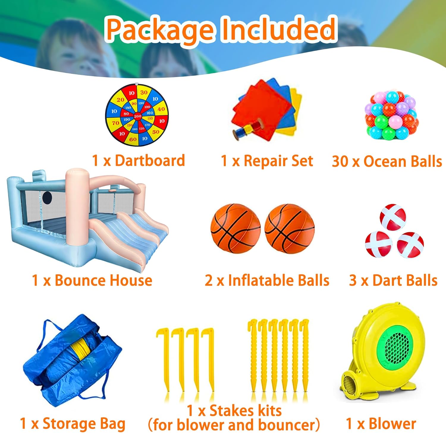 Large 8-in-1 Inflatable Bounce - Kids Party Games recensione e prezzo