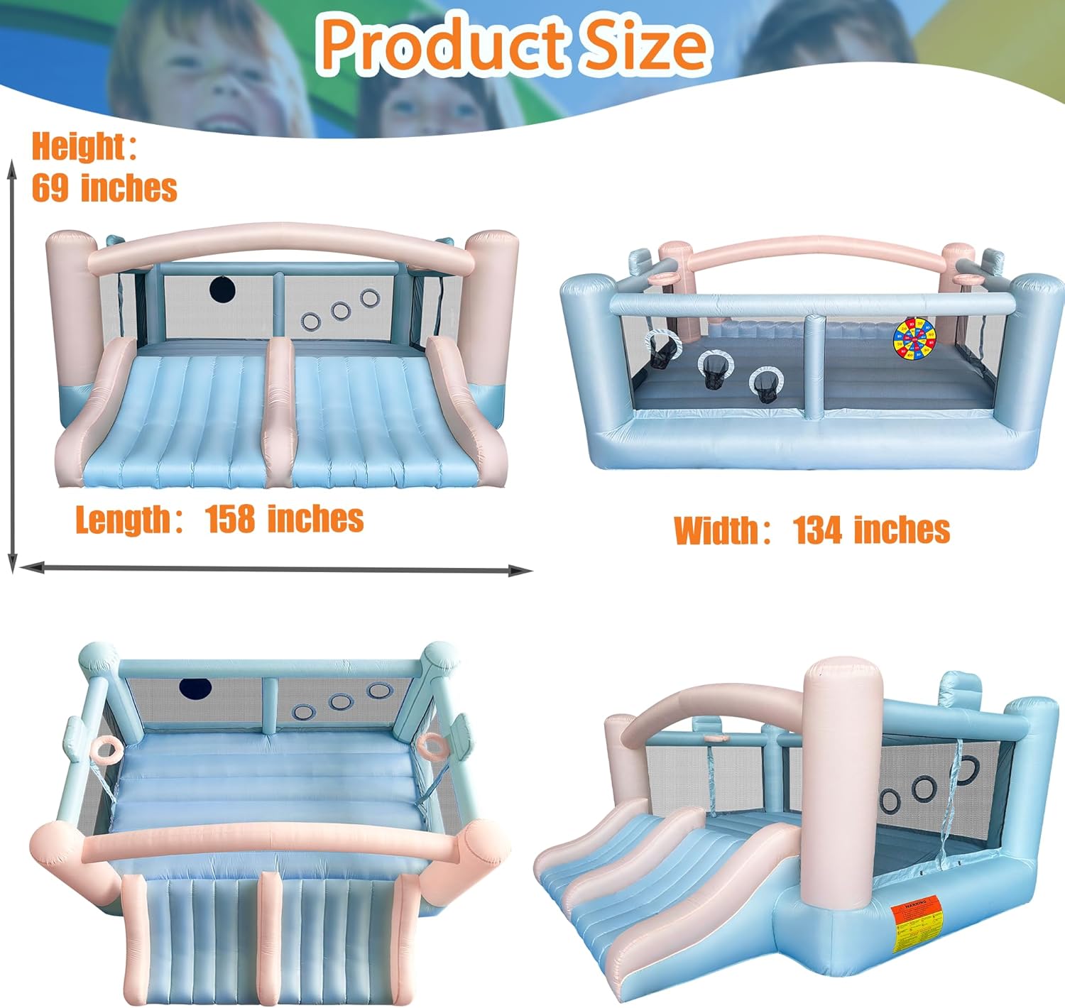 Large 8-in-1 Inflatable Bounce - Kids Party Games recensione e prezzo